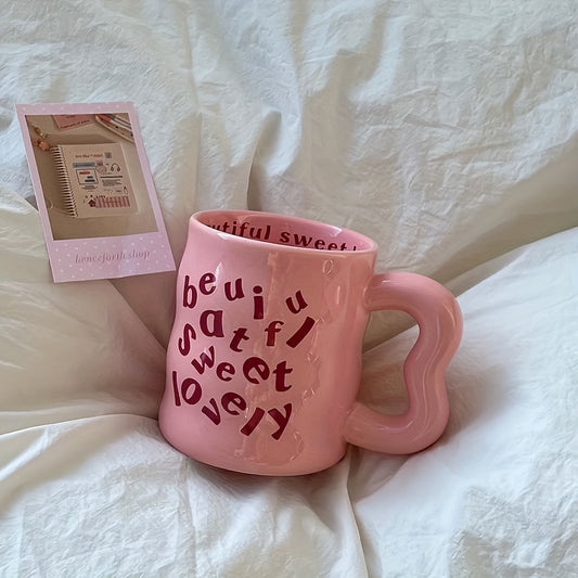 Caneca de cerâmica WhimsyCraft com desenho animado em inglês, multiuso, reutilizável e com isolamento térmico, lavável na máquina de lavar louça, para homens e mulheres, presente de aniversário ideal